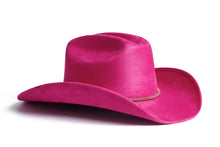 Load image into Gallery viewer, Kenny hot Pink suede western hat with rhinestone trim by ASN Hats – side view
