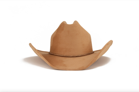 Kenny Camel suede western hat with rhinestone trim by ASN Hats – front view