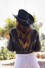 Load image into Gallery viewer, Kenny Black suede western hat with rhinestone trim by ASN Hats – lifestyle view
