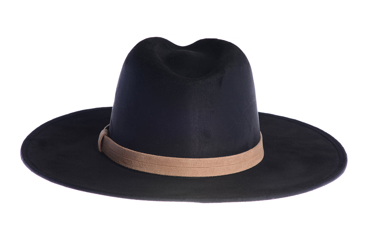 Hipster Awesome Mens Hats The North – Black Suede Rancher Hat With