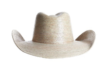Load image into Gallery viewer, Wildest Dreams western-crown palm leaf straw hat by ASN Hats – back view
