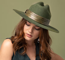 Load image into Gallery viewer, Girl wearing an olive green hat
