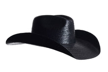 Load image into Gallery viewer, Wildest Dreams Black western-crown palm leaf straw hat by ASN Hats – side view
